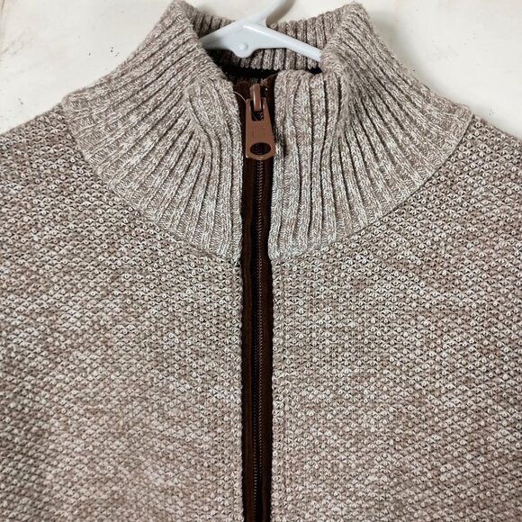 Buffalo David Bitton Sweater Jacket Mens M Beige Full Zip Plaid Lined Cabincore - Picture 5 of 11